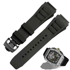 Rubber Watch Band For Richard Mille Silicone Strap Raised Mouth 25mm Waterproof