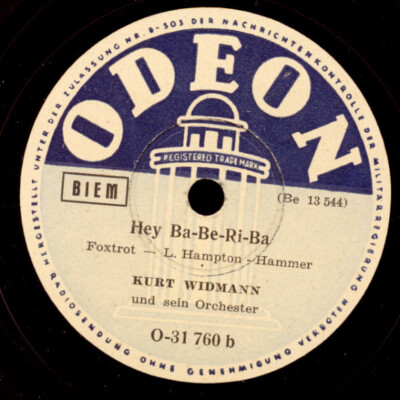 KURT WIDMANN Hey Ba-Be-Ri-Ba / Symphony  Schellackplatte 78rpm  S7003