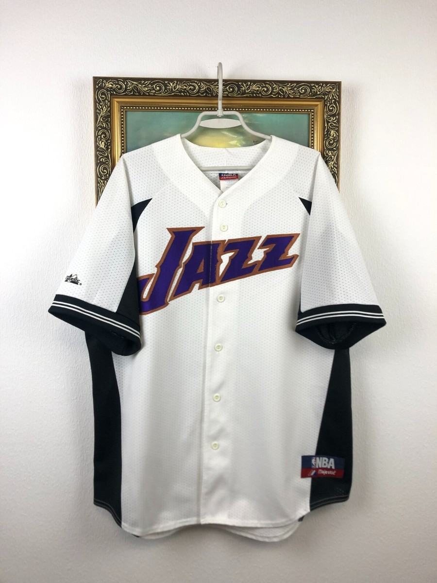Vintage 90s Utah Jazz NBA Jersey Shirt Majestic Rare Shirt Over