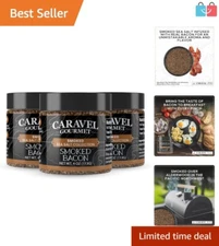 Savory Smoked Bacon Sea Salt - 3-Pack Gourmet Gift Set for Culinary Use