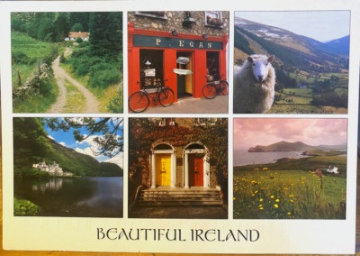 Irish PC BEAUTIFUL IRELAND Multiview Cottage Sheep Doors John Hinde 2/PP032 2007