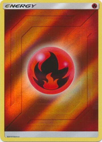 Fire Energy - Reverse Holo - Hidden Fates NM Pokemon Card - Picture 1 of 1