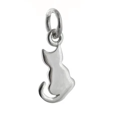 Tiny Cat Charm - 925 Sterling Silver - Kitten Pendant Kitty Meow Pet Jewelry NEW