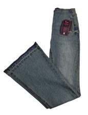 NWT No Boundaries Stretch Jeans XS 1 Blue Hi-Rise Flare Elastic Waist