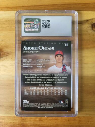 2019 Stadium Club #66 Shohei Ohtani SP Image Variation Giving Speech CGC CSG 9.5 - Picture 2 of 2