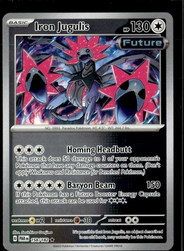 Pokemon Iron Jugulis 158/182 Paradox Rift Reverse Holo Rare 2 Card Lot
