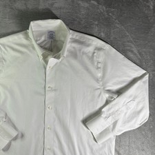 Brooks Brothers White Supima Cotton Non-Iron Stretch Regular Fit Shirt 16-32