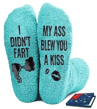 Funny Fart Socks with Hilarious Sayings Gag Weird Christmas Gifts for Sister..