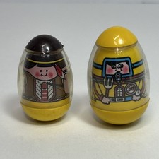 Lot of 2 Vintage Hasbro Yellow Weebles Wobble Scuba Diver Indian