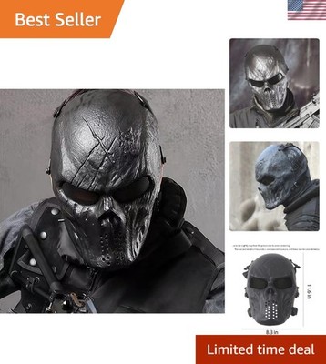 Ghost Skull Mask with Metal Mesh Protection - Perfect for Halloween Masquerades