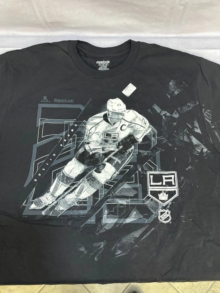 Camisa Los Angeles Kings Para Hombre XL Dustin Marrón Negro Gráfico Manga Corta Nueva Foto 3 de 4