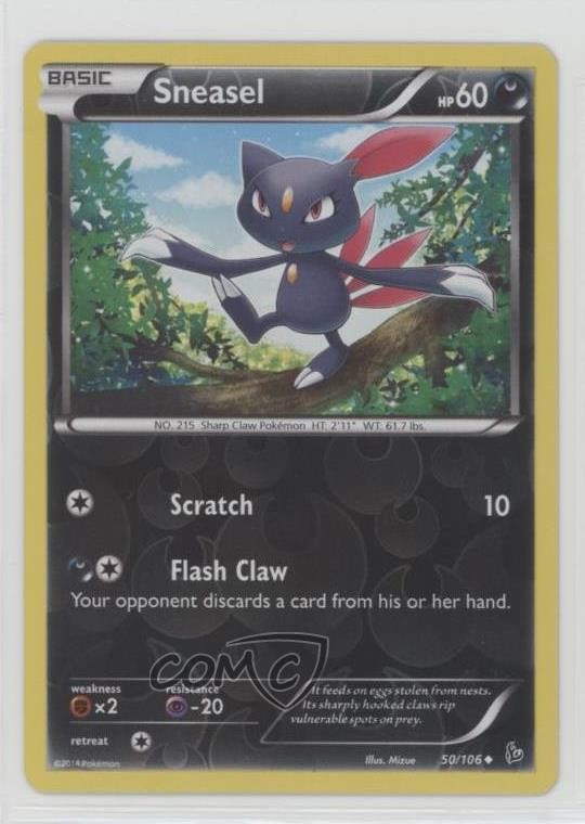 Sneasel Reverse Foil Pokemon XY Flashfire #50