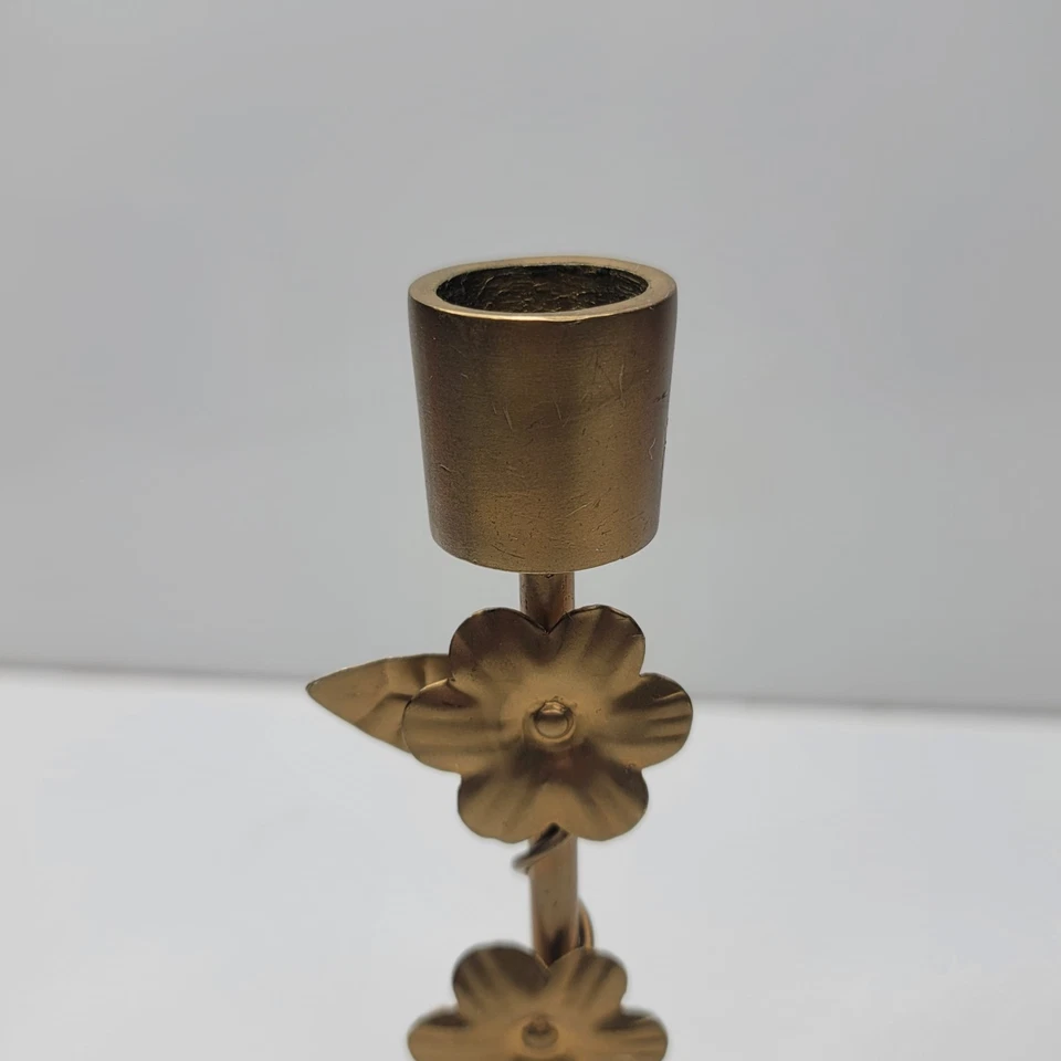 Pier 1 Gold Candle Holder's 7in And 9in Set Of 2 - Image 4 of 4