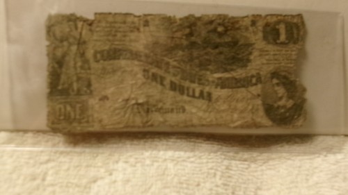 Confederate States America 1 Dollar Note Currency 1862 Paper Money Rarity 4 - Picture 2 of 3
