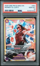 One Piece TCG Monkey D. Luffy EB02-061 Secret Rare English Gem Mint PSA 10