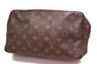 LOUIS VUITTON Monogram TROUSSE TOILETTE 28 BAG POUCH "MISSING ZIPPULL" 853 0408a