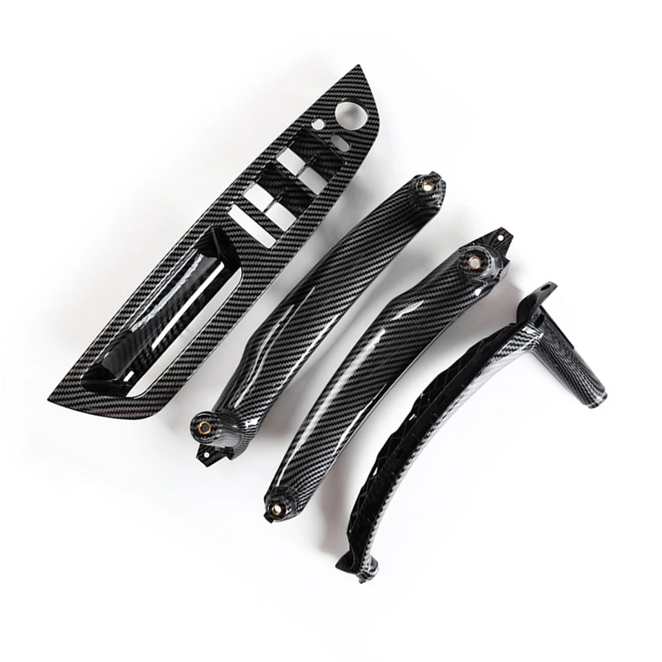4x Carbon Fiber Door Switch Panel Pull Handle Trim For BMW X5 X6 E70 E71 LHD US Foto 4 de 4