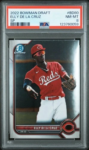 2022 BOWMAN DRAFT SP #BD80 ELLY DE LA CRUZ PSA 8