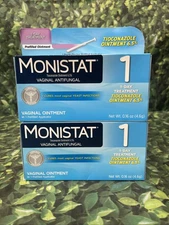 2 Pack Monistat 1 Day Yeast Infection Treatment Tioconazole Ointment Applicator