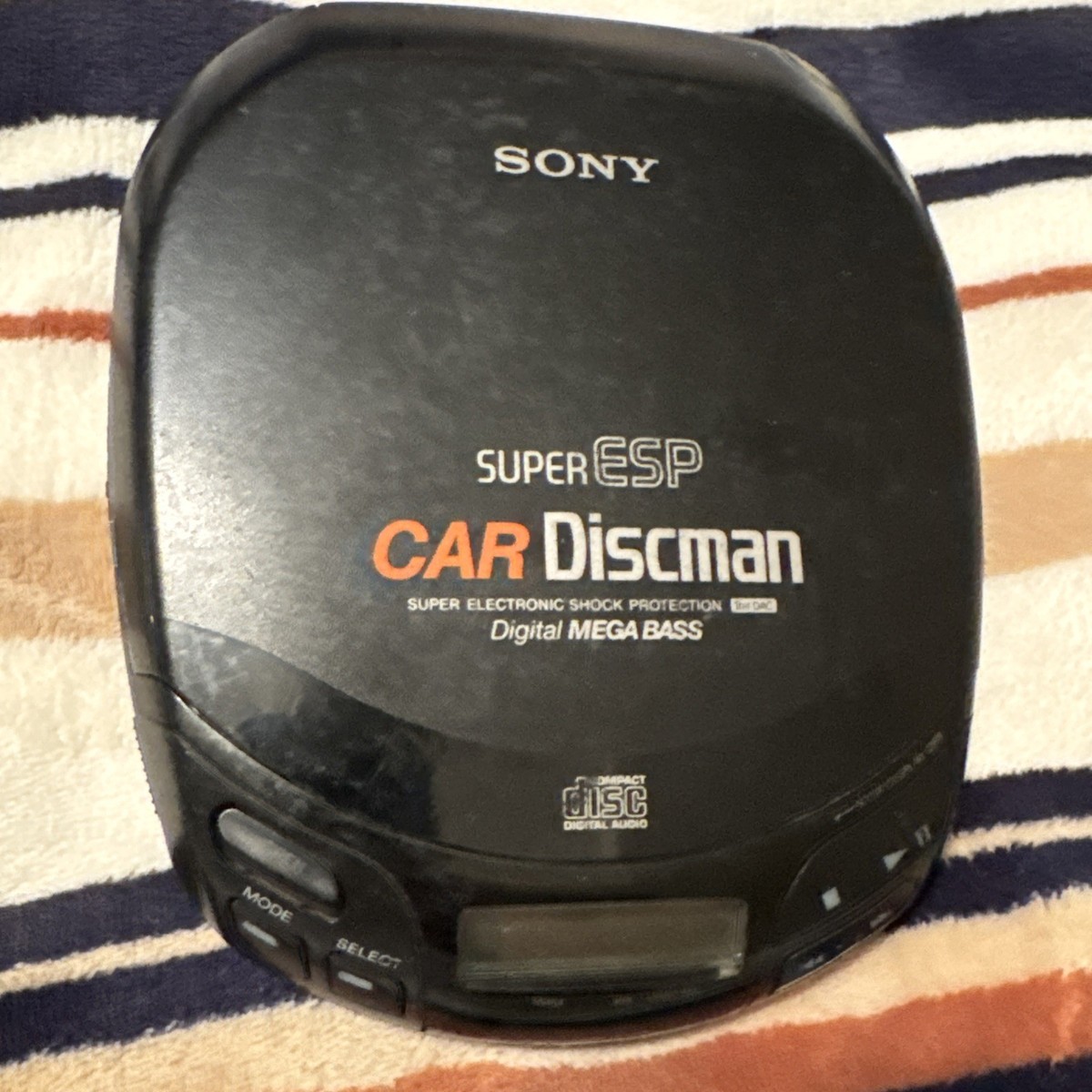 1996 SONY ESP D-838K CAR DISCMAN PORTABLE CD PLAYER TESTED WORKING