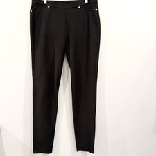 Michael Kors Black Ponte Knit Pants Slim Leg Career Casual Size L