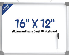 Dry Erase Board for Wall, Aluminum Frame 16" X 12", Double-Sided Magnetic White
