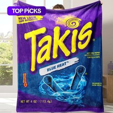 Blue Heat Takis Flannel Fleece Blanket- Soft Warm Washable Throw for Home Travel