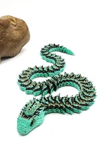 3D Printed Articulated Spiny Viper Snake - Unique Flexi Fidget Toy!