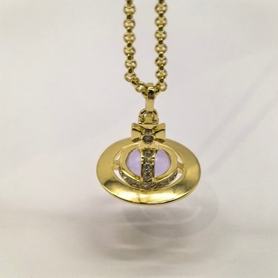 Pre-owned Vivienne Westwood Golden Medium 3D Crystal Orb Charm