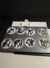 Image of Set of 8 Dog Coasters Different Breeds with Holder