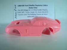 HO scale Slot Car Custom Resin body only Ford Neon Pink Daytona Cobra Fits AFX