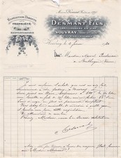 37 VOUVRAY commissionnaire DESMANT FILS 1920 vins