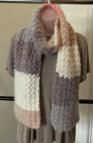 Crocheted Scarf Multicolor Pastels - Warm, Cozy, Soft, Stylish, Unique Gift - Picture 1 of 6