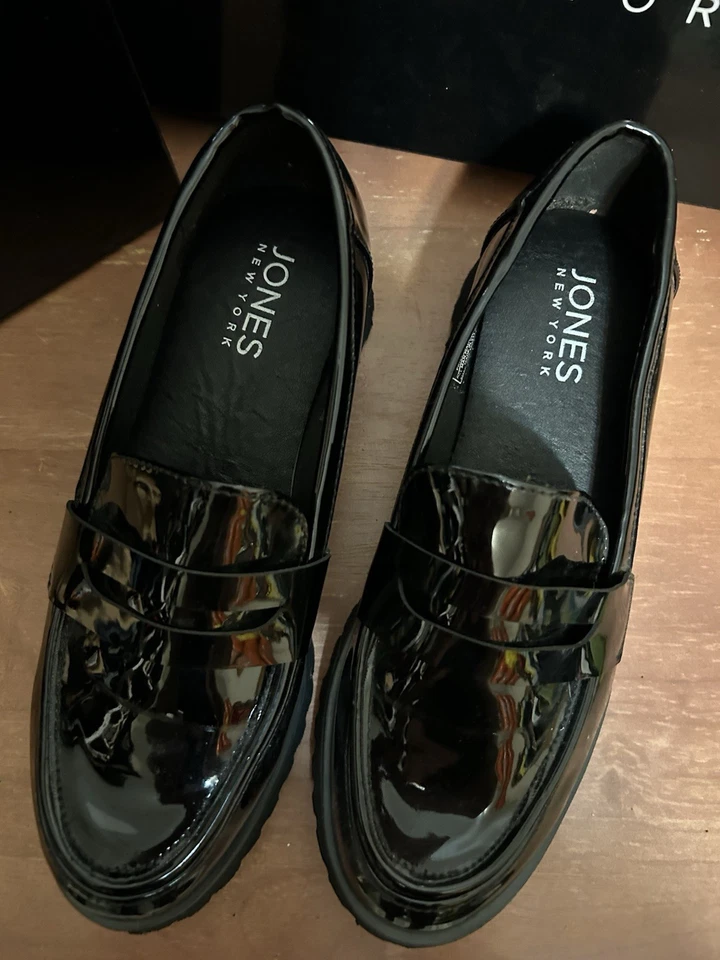 Mocassim feminino Jones New York caro preto centavo 6,5 novo na caixa - Imagem 4 de 4