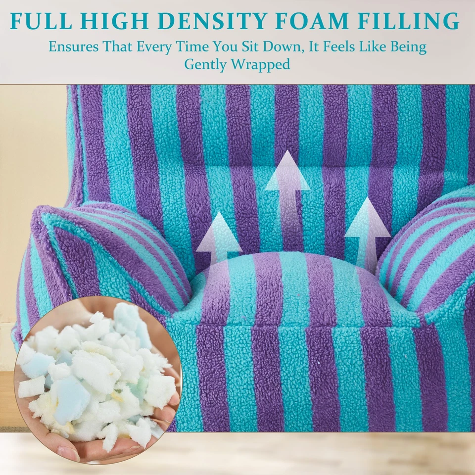 Silla Bean Bag para adultos de gran tamaño Beanbag Lounge sofá de piso perezoso con reposabrazos Foto 3 de 4