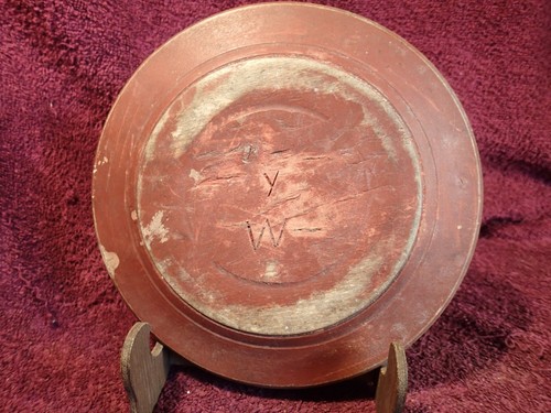 ORIG. PAINT ANTIQUE 1700/ 1800-s WOOD PLATE PRIMITIVE FOLK ART FINLAND FINNISH - Picture 3 of 5