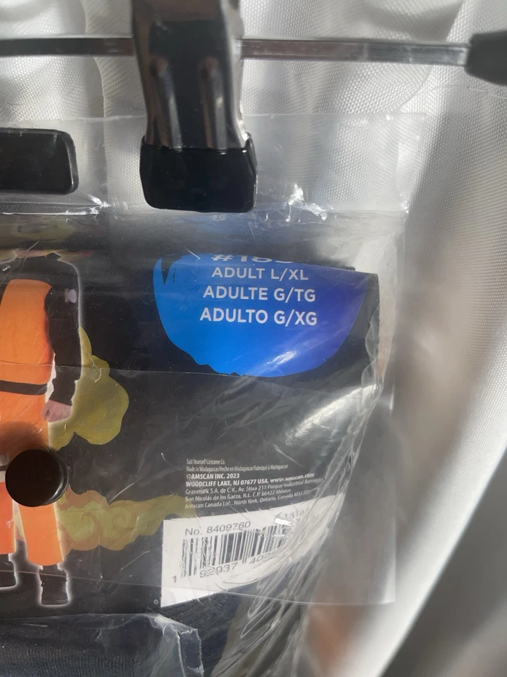 Naruto Shippuden Costume Adult L / XL up to Size 46 NWT 3 Pieces Orange Black - Image 4 of 4