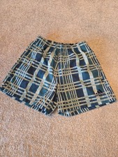 Mens Adidas Swim Trunks SMALL Green Geometric Swimming Shorts Lined Drawstring