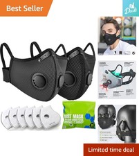 Reusable Silver and Black Dust Mask with Advanced Filtration Technology