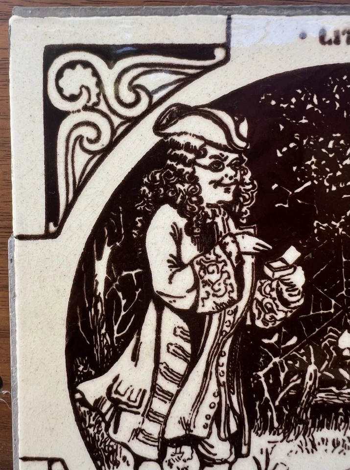 Antiguo 6 azulejos de chimenea pequeños - Miss.MVFFIT - rimas infantiles Foto 3 de 4