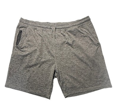 Men s Flag & Anthem Gray Athletic Shorts Large Drawstring Zip Pocket