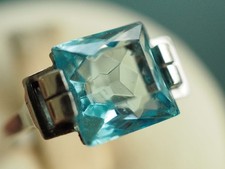 BAGUE ANCIENNE ART DECO ARGENT MASSIF ANTIQUE SILVER RING T51.5