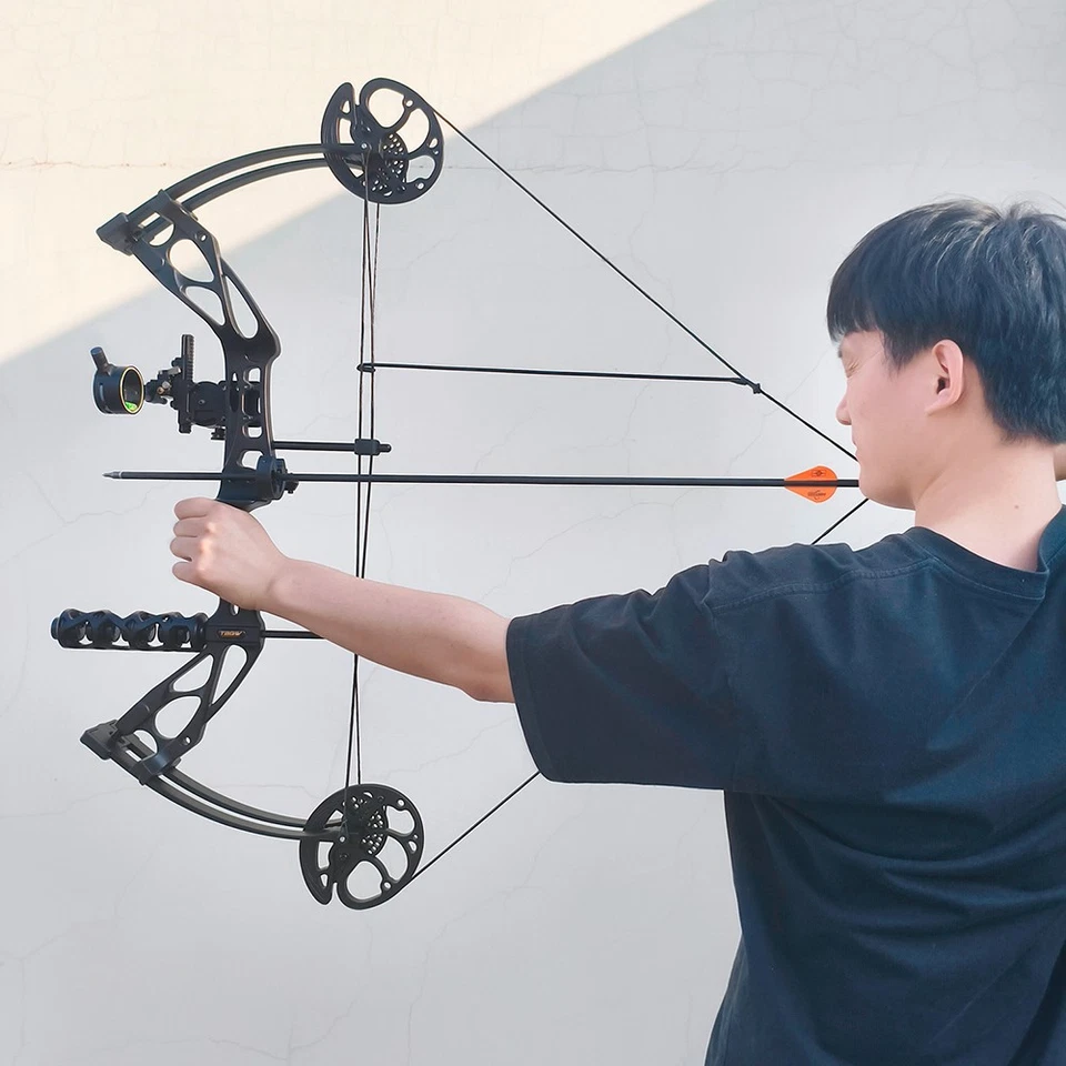 0-70lbs Compound Bow Kit Let-off 80% Arcehry Bow Hunting Shooting Target RH - Image 3 of 4