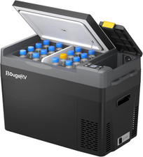 BougeRV 12 Volt Refrigerator, CRPRO 30 Quart 12V Car Fridge, Portable Freezer -