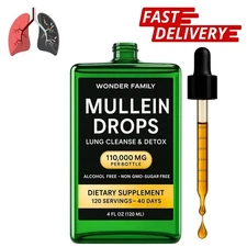 Mullein Drops for Lungs – Lung Detox for Smokers & Lung Cleanse Liquid – Mullein