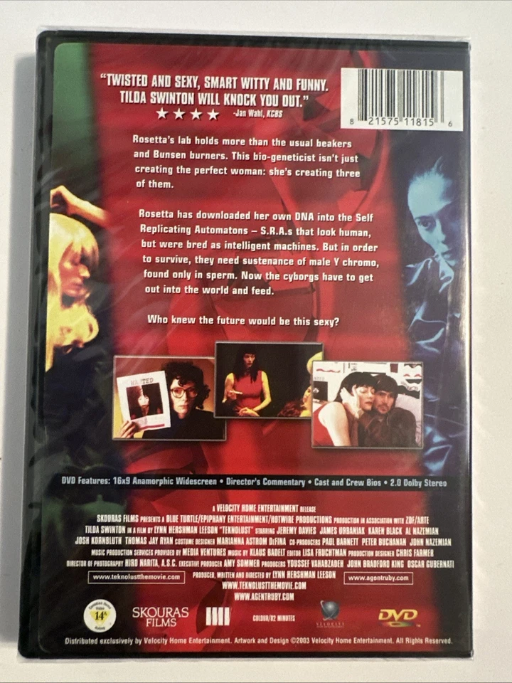 Teknolust DVD Tilda Swinton,Jeremy Davies - Sci Fi BRAND NEW  FACTORY SEALED - Image 2 of 2