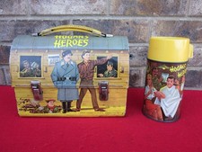 1966 Vintage Aladdin Hogans Heroes Metal Dome Top Lunchbox & Thermos VERY NICE