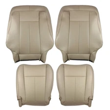 4 Pcs Perforated Leather Seat Cover Tan for 2007-2014 Ford Expedition Tan