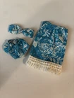 Vintage Handmade 12” Barbie Doll Clothes 3 Piece Set Bikini Cover Up Turquoise