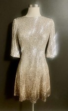 OLD NAVY M Dazzling Sequin Ombre Evening Dress Short Length Flare Open Back